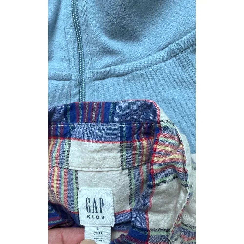 2 piece boys button down shirt & sweater bundle size 10-12 by Gap kids & Abercro